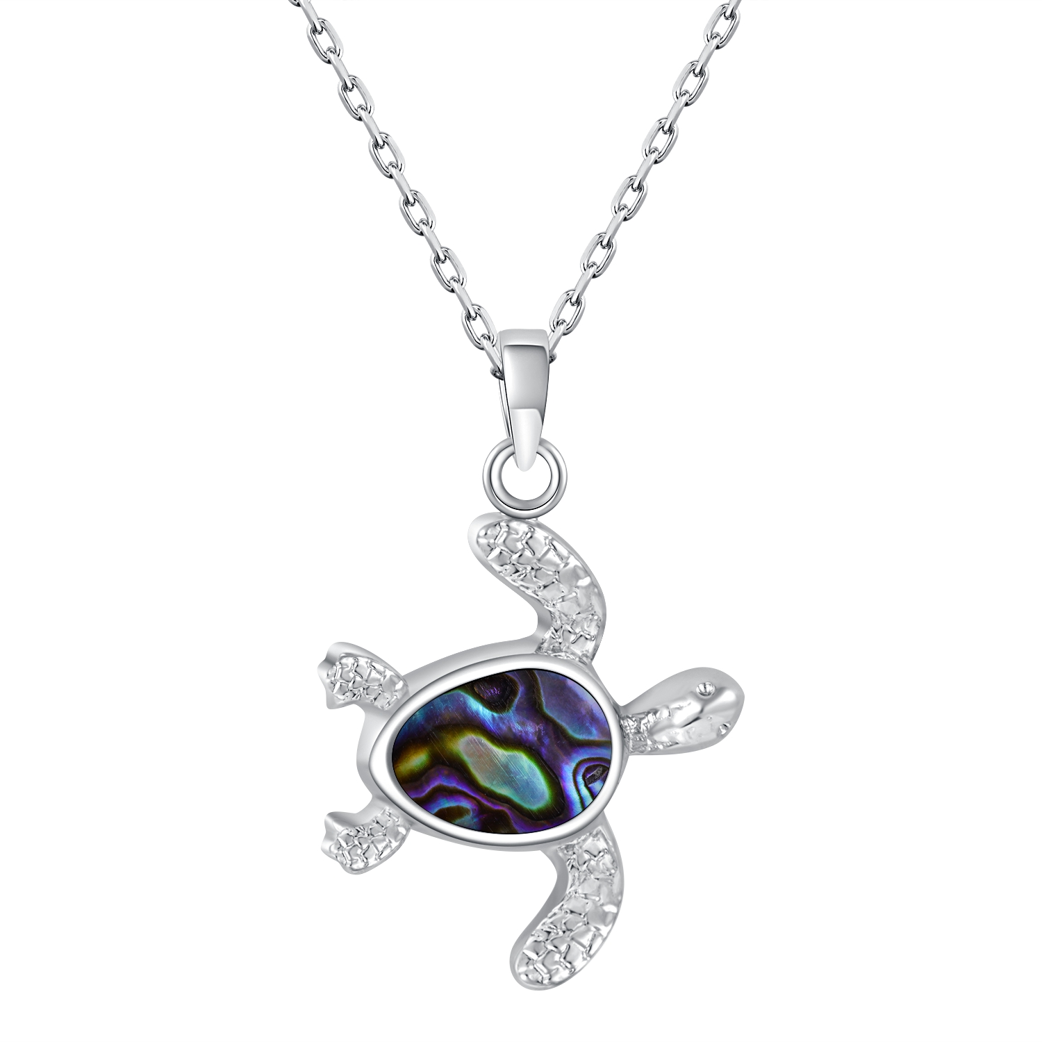 Sterling Silver Abalone Turtle Pendant