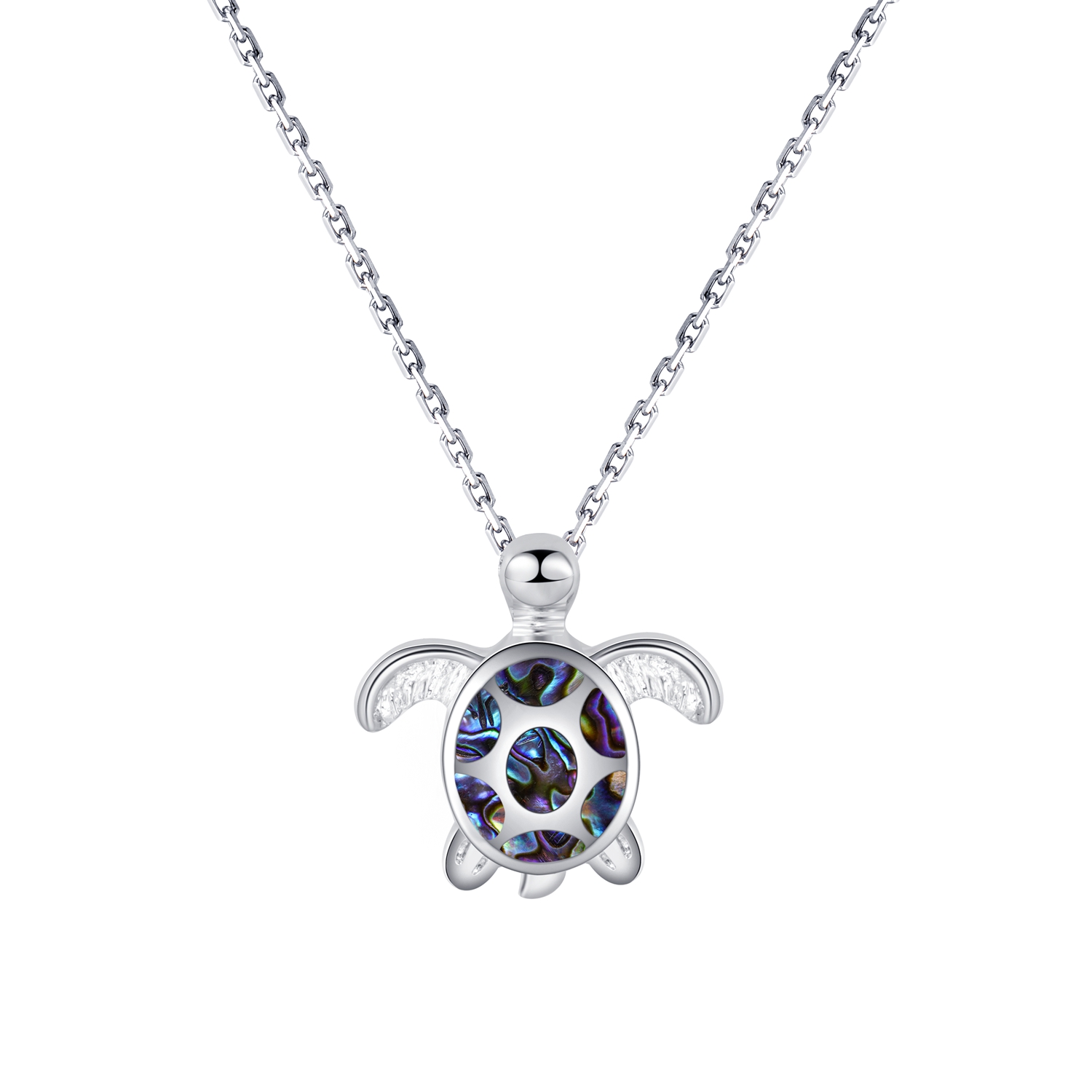 Beautiful Hawaiian  abalone Sea Turtle Necklace, Sterling Silver  abalone Turtle Pendant