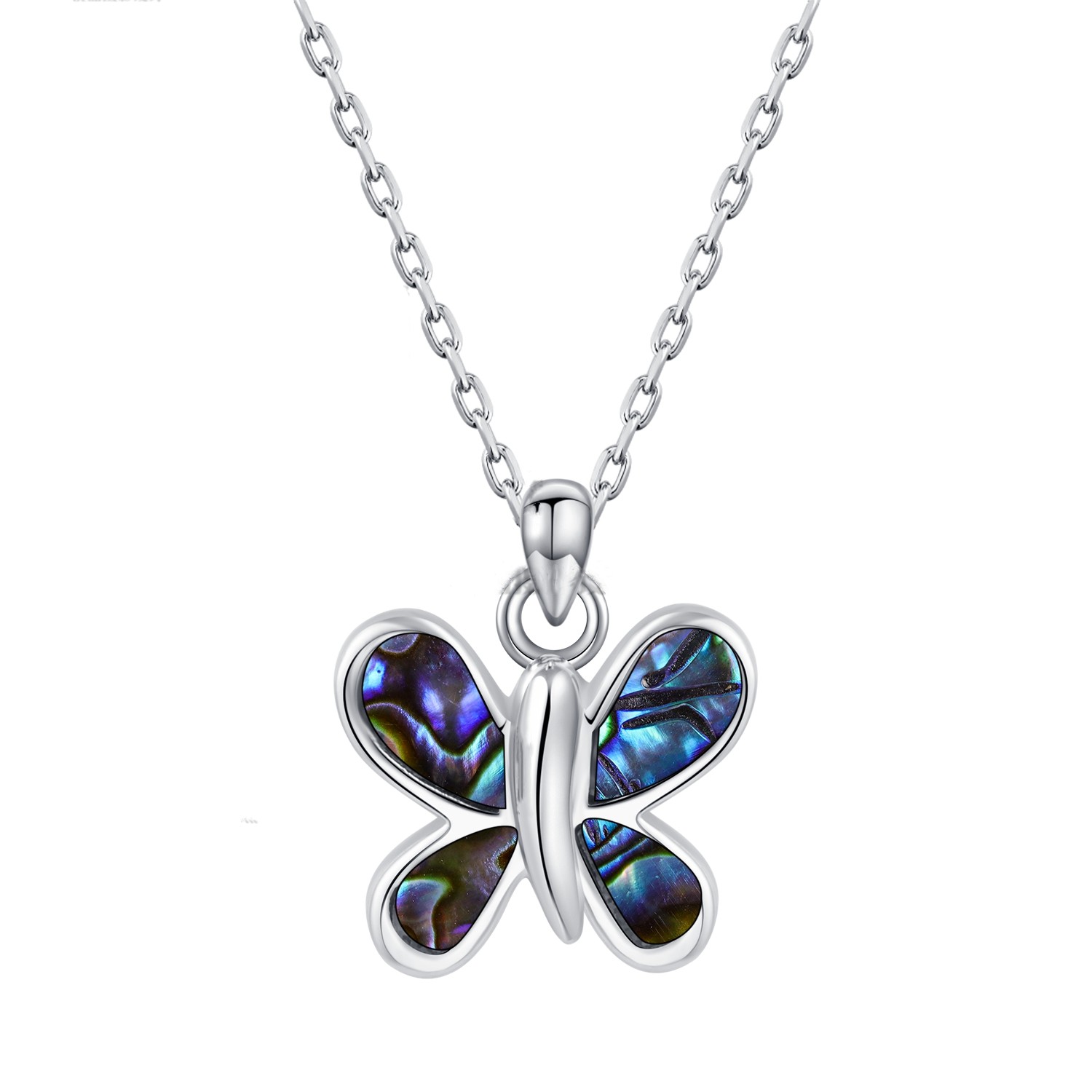 Butterfly Necklace for Women, 925 Sterling Silver Cute Opal Butterfly Pendant Jewelry For Women