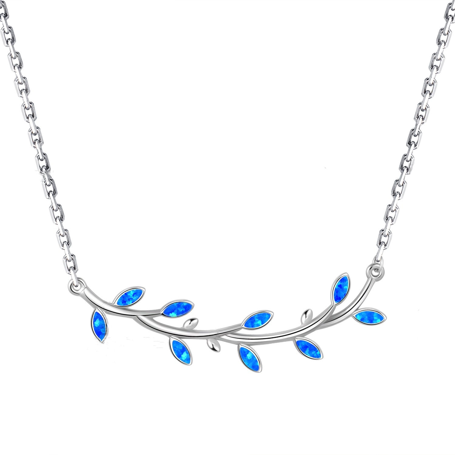 925 Sterling Silver Olive Leaf Necklace Pendant