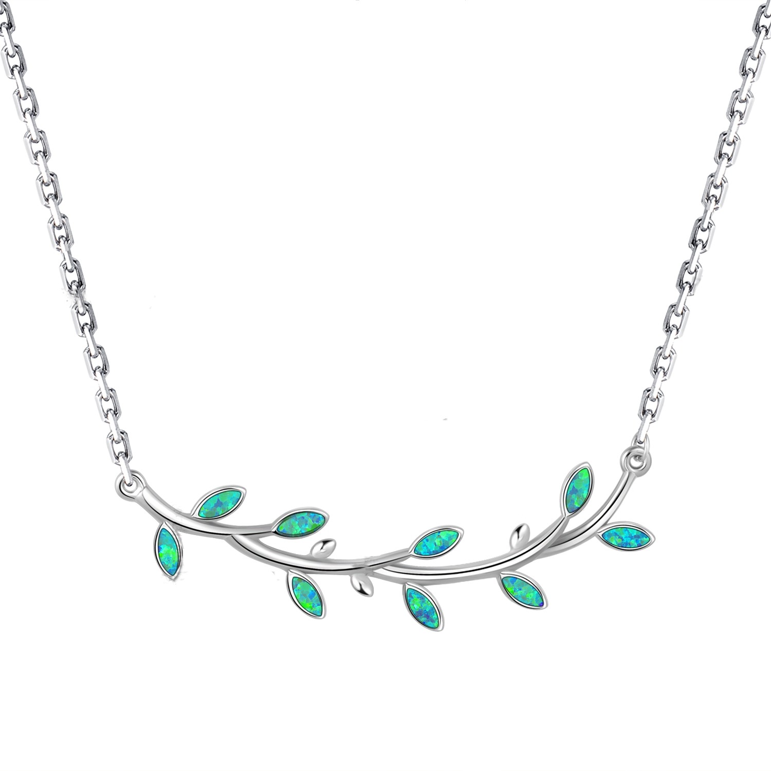 925 Sterling Silver Olive Leaf Necklace Pendant