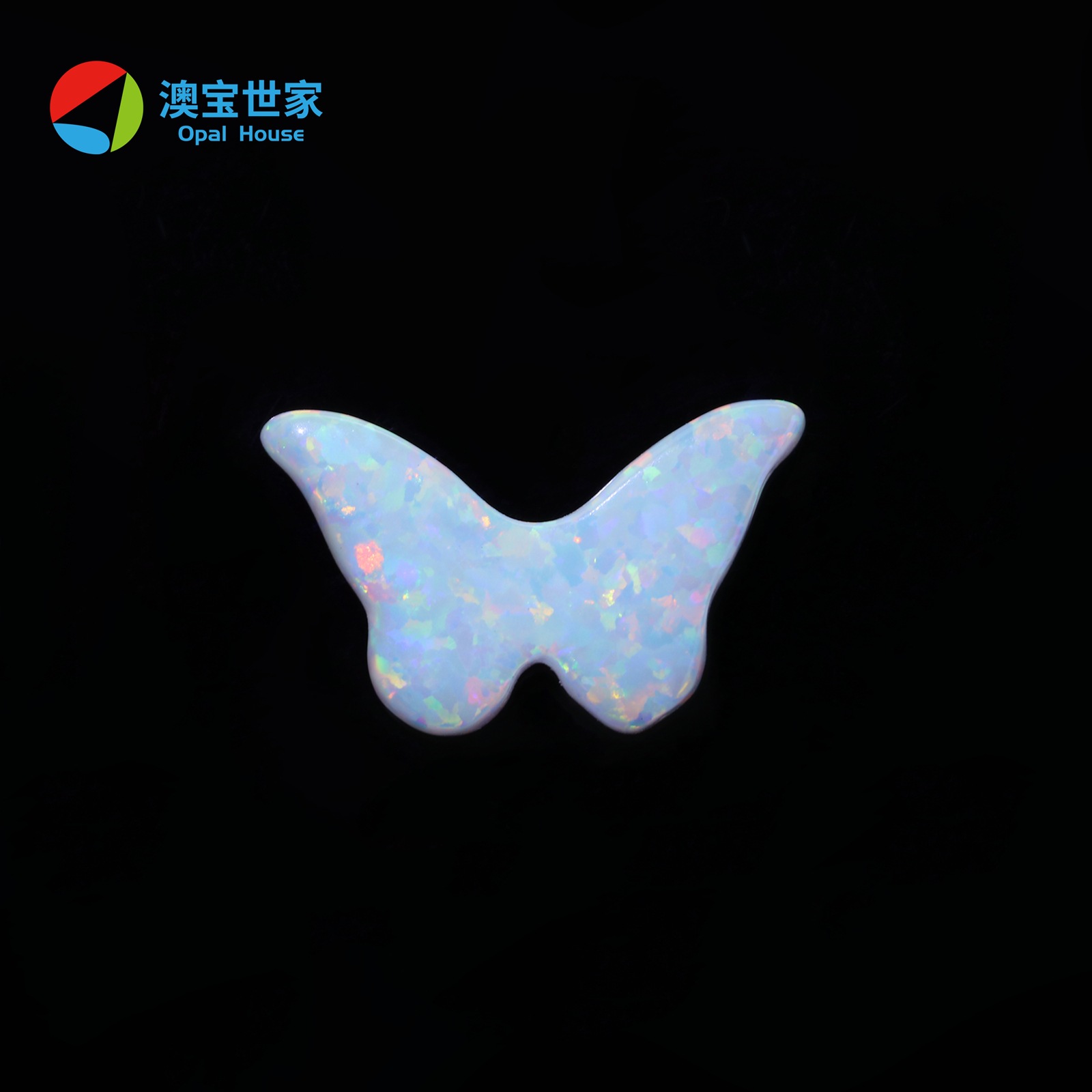 Diamond Opal Butterfly Pendant Necklace