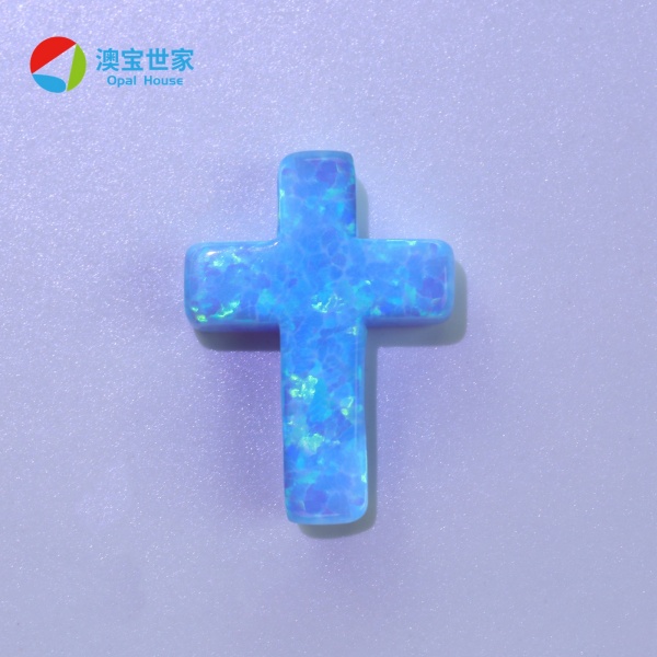  Synthetic Opal Cross pendant Necklace