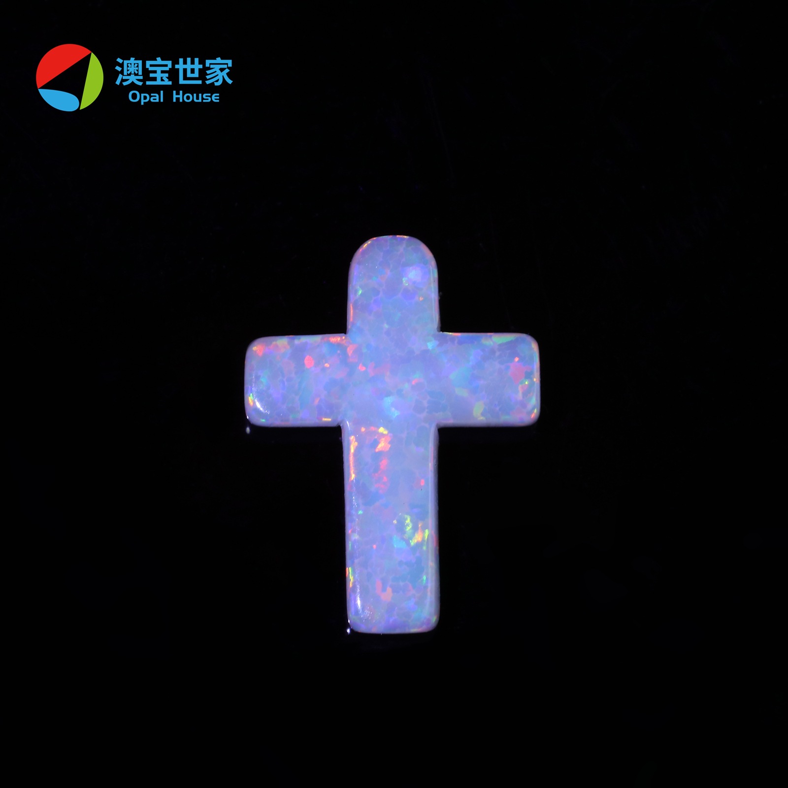 Synthetic Opal Cross pendant Necklace