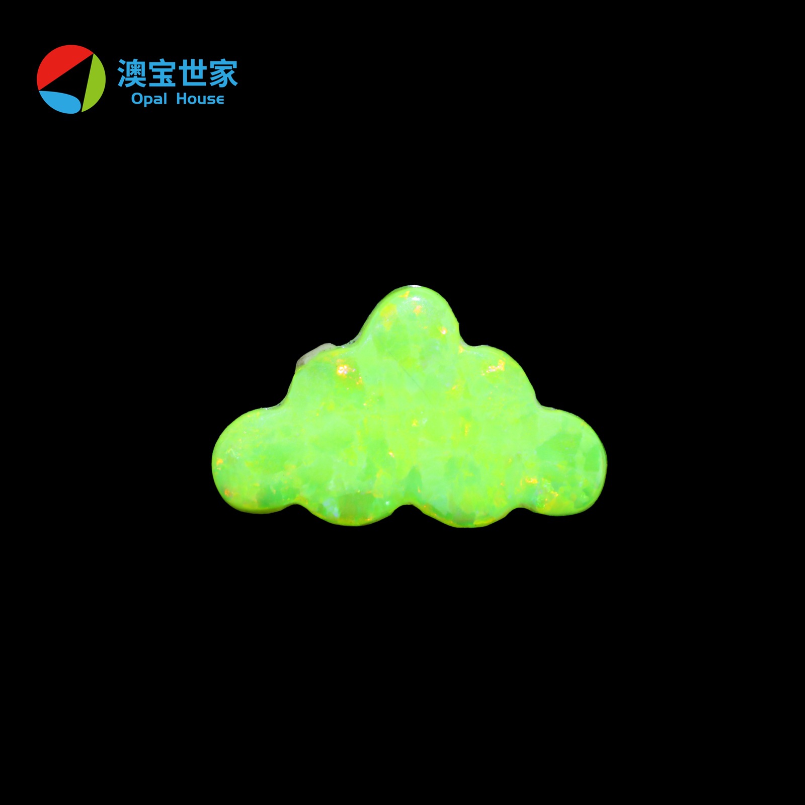 蛋白石云朵项链 可爱火蛋白石小女孩云朵吊坠 天空天气项链