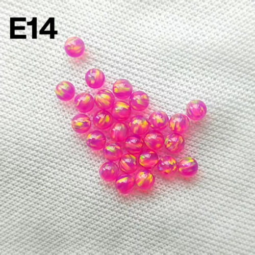 Synthetic Fire Opal Ball Shape 3mm-8mm Half Drill Hole Transparent Jelly Beads Loose Jewelry Making Including Ring