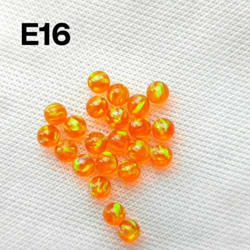 Synthetic Fire Opal Ball Shape 3mm-8mm Half Drill Hole Transparent Jelly Beads Loose Jewelry Making Including Ring