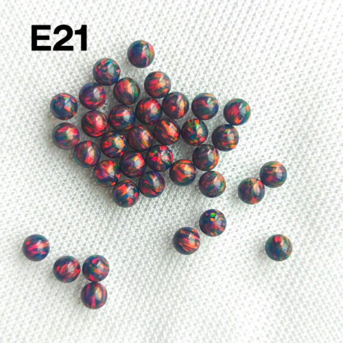 Synthetic Fire Opal Ball Shape 3mm-8mm Half Drill Hole Transparent Jelly Beads Loose Jewelry Making Including Ring