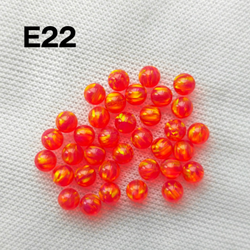 Synthetic Fire Opal Ball Shape 3mm-8mm Half Drill Hole Transparent Jelly Beads Loose Jewelry Making Including Ring