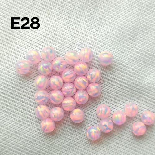 Synthetic Fire Opal Ball Shape 3mm-8mm Half Drill Hole Transparent Jelly Beads Loose Jewelry Making Including Ring