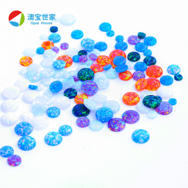 1.5-6mm Synthetic Opal Round Cabochon 0.75-1.5mm Thickness for Jewelry Casting