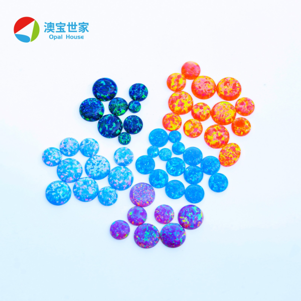 1.5-6mm Synthetic Opal Round Cabochon 0.75-1.5mm Thickness for Jewelry Casting